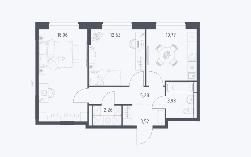 Квартира 65 м² — евроремонт — фото 1